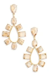Cara Crystal Oval Drop Earrings In Champagne