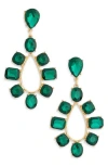 Cara Crystal Oval Drop Earrings In Green