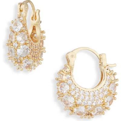 Cara Crystal Pavé Chunky Hoop Earrings In Gold