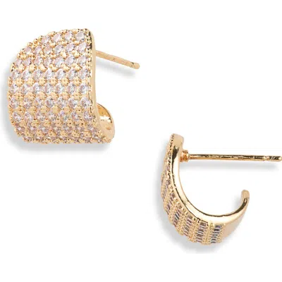 Cara Cubic Zirconia J-hoop Earrings In Gold