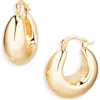 Cara Domed Hoop Earrings In Gray