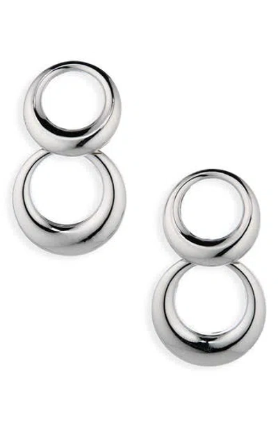 Cara Double Hoop Earrings In Metallic