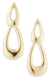 Cara Double Loop Drop Earrings In Gold