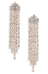 Cara Faux Pearl & Cubic Zirconia Fringe Earrings In Gold