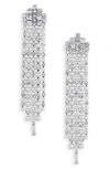 Cara Faux Pearl & Cubic Zirconia Fringe Earrings In Metallic