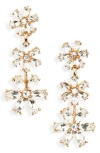 Cara Faux Pearl & Cubic Zirconia Fringe Earrings In Transparent