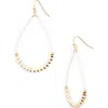 Cara Faux Pearl Beaded Teardrop Earrings In Ivory
