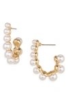 Cara Faux Pearl Hoop Earrings