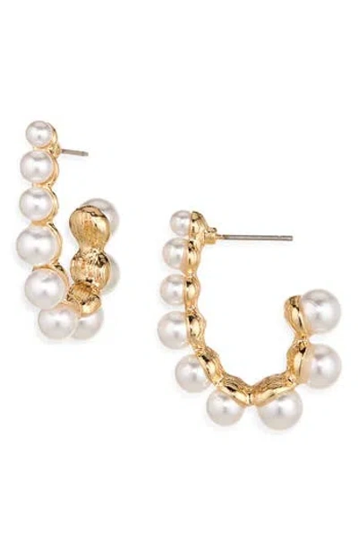 Cara Faux Pearl Hoop Earrings