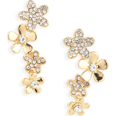 Cara Flower Cubic Zirconia Earrings In Gold
