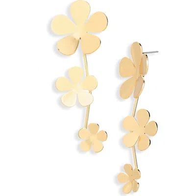 Cara Flower Drop Earrings In Gold