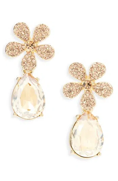 Cara Flower Drop Earrings In Gold