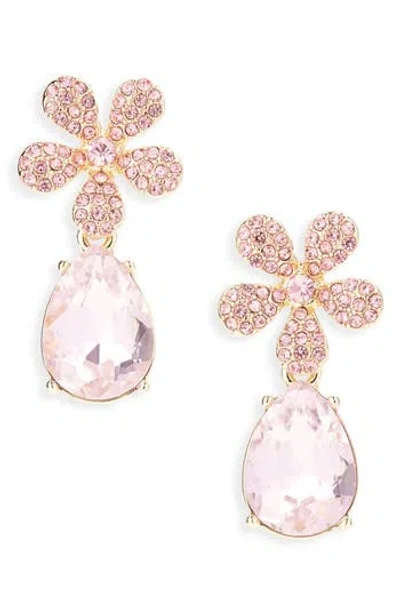 Cara Flower Drop Earrings In Pink