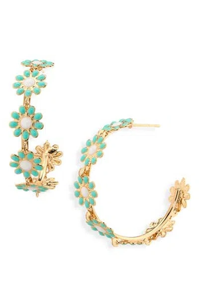 Cara Flower Hoop Earrings In Transparent