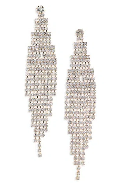 Cara Fringe Statement Earrings In Gold