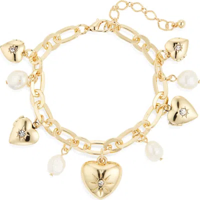 Cara Heart Charm Bracelet In Gold
