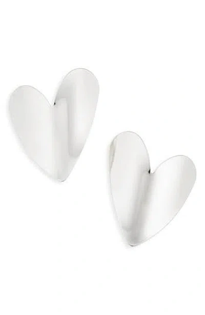 Cara Heart Statement Earrings In Silver