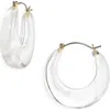 Cara Hoop Drop Earrings In Transparent
