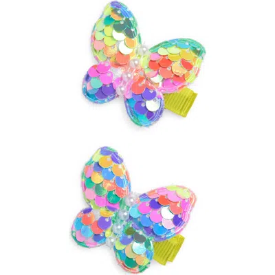 Cara Kids' 2 -pack Assorted Butterfly Sequin Hair Clips