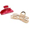 Cara Kids' 2-pack Bow Jaw Clips In Multi
