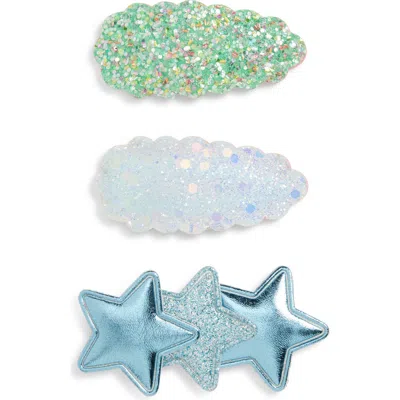 Cara Kids' 3-pack Assorted Star & Sparkle Hair Clips Set In Multi