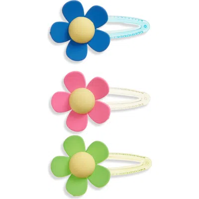 Cara Kids' 3-pack Flower Hair Clips In Multi