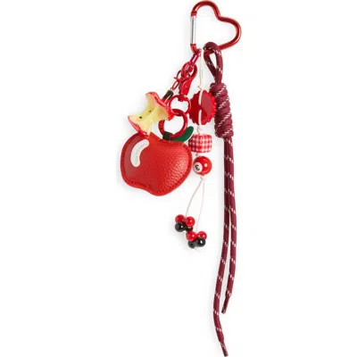 Cara Kids' Apple Core Bag Charm In Red