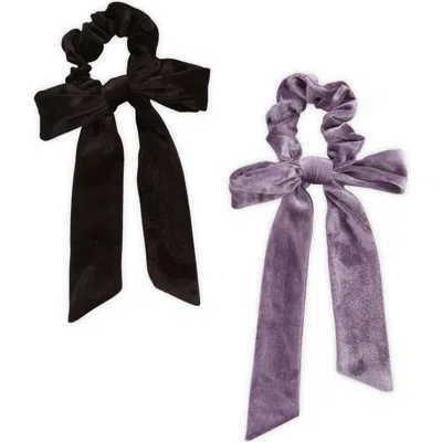 Cara Kids' Assorted 2-pack Velvet Bow Ponytail Holders In Multi