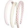 Cara Kids' Set Of 3 Assorted Headbands In Pink