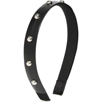 Cara Kids' Studded Faux Leather Headband In Black