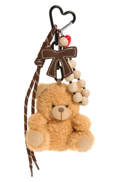 Cara Kids' Teddy Bear Bag Charm In Brown