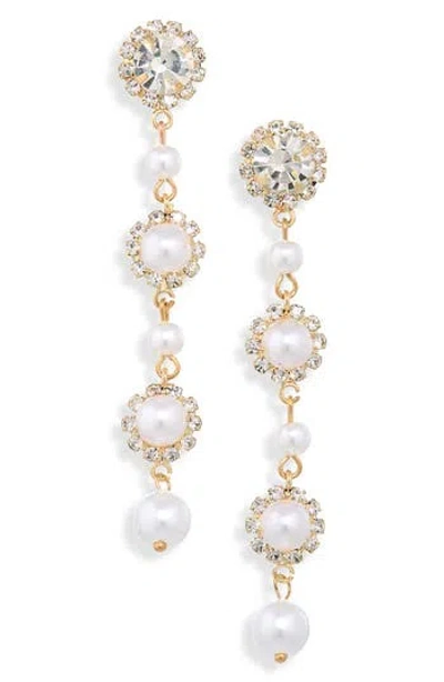 Cara Linear Drop Earrings In Gold