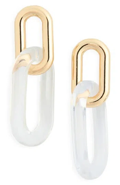 Cara Lucite Link Drop Earrings In Gold