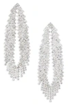 Cara Mesh Fringe Drop Earrings In Silver
