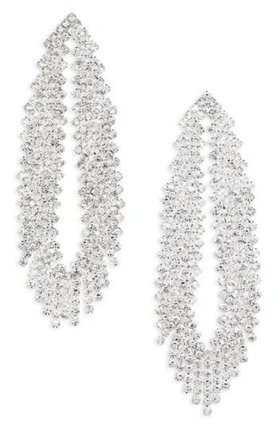 Cara Mesh Fringe Drop Earrings In Silver