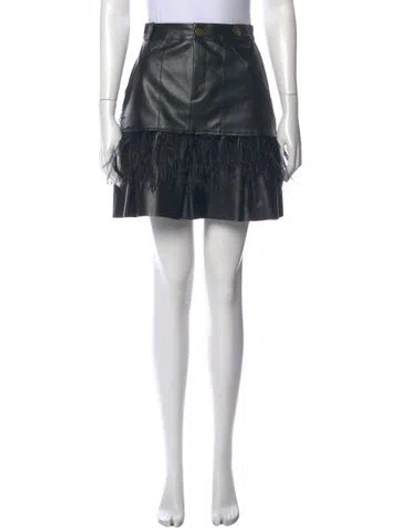 Pre-owned Cara Mila Faux Leather Mini Skirt W/ Tags In Black