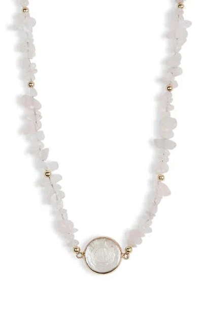 Cara Multistone Shell Pendant Necklace In White