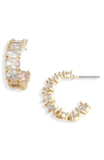 Cara Oval Cubic Zirconia Hoop Earrings In Gold