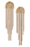 Cara Painted Tassel Drop Earrings In Gold