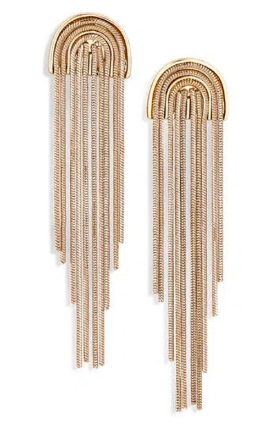 Cara Painted Tassel Drop Earrings In Gold