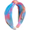 Cara Rainbow Crystal Detail Headband In Blue Multi