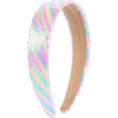 Cara Kids'  Rainbow Sequin Headband In Multi