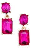 Cara Rectangular Drop Earrings In Pink