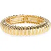 Cara Ribbed Stretch Bracelet In Gold