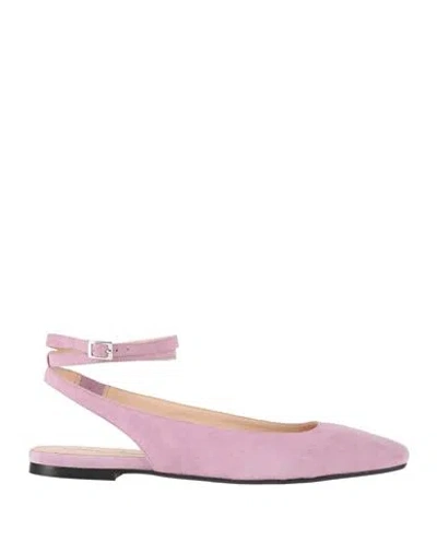 Cara Rosa Woman Ballet Flats Mauve Size 8 Leather In Purple