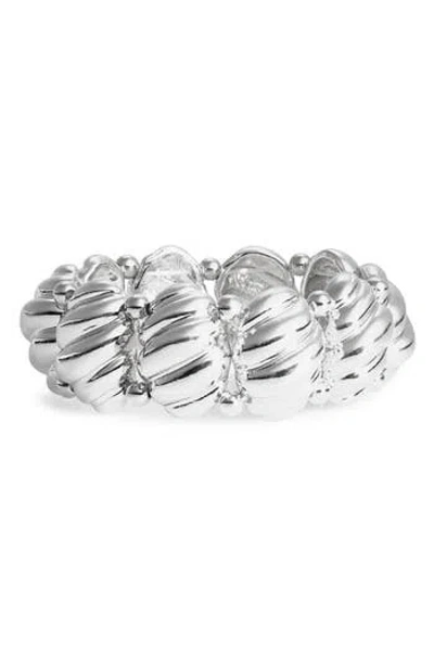 Cara Scalloped Stretch Bracelet In Metallic