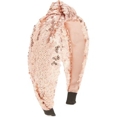 Cara Kids'  Sequin Knot Headband In Neutral