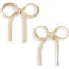 Cara Slinky Bow Drop Earrings In Gold