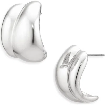 Cara Small Double Line Half Hoop Earrings