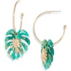 Cara Star Burst Drop Earrings In Green